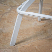 Hanover - Naples 5pc Bar Set: 4 Sling Bar Chairs and Glass Bar Table - White-United Backyard