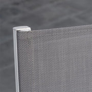 Hanover - Naples 5pc Bar Set: 4 Sling Bar Chairs and Glass Bar Table - White/Gray-United Backyard