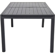 Hanover - Naples 7pc: 6 High Back Padded Sling Chairs, Aluminum Extension Table - Gray/Gray-United Backyard