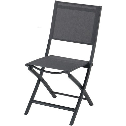 Hanover - Naples 9pc: 8 Aluminum Sling Folding Chairs, Aluminum Extension Table - Gray/Gray-United Backyard