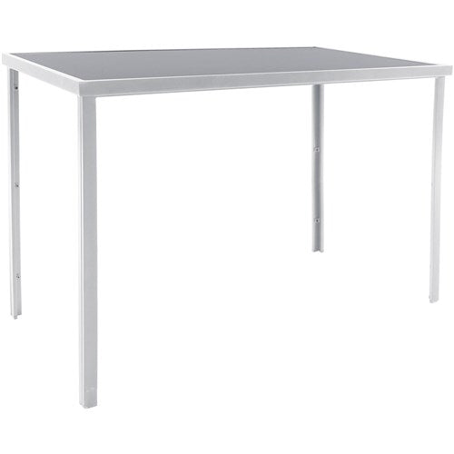 Hanover - Naples Aluminum Glass Bar Table - White/Grey-United Backyard