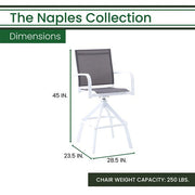 Hanover - Naples Aluminum Sling Bar Chair-United Backyard