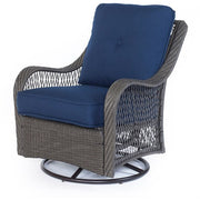 Hanover - Orleans 3pc Seating Set: 2 Swivel Gliders, 1 Side Table - Gray/Navy-United Backyard