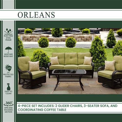 Hanover - Orleans 4pc Seating Set-United Backyard