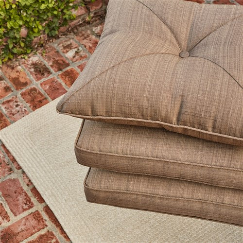 Hanover - Palm Bay 4pc Steel Seating Set: Loveseat, 2 Side Chairs, Coffee Table - Steel/Tan-United Backyard