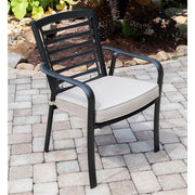 Hanover - Pemberton 3pc: 2 Alum Dining Chairs w/ Cushion and 1 30" Square Slat Table - Cast Ash/Gunmetal-United Backyard