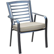 Hanover - Pemberton 3pc: 2 Aluminum Dining Chairs w/ Cushion and 1 30" Square Glass Table - Cast Ash/Gunmetal-United Backyard