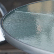 Hanover - Phoenix 5pc: 4 Alum Sling Swivel Rockers, 48" Round Glass Dining Table - White/Grey-United Backyard