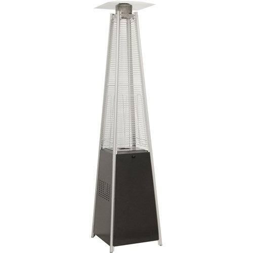 Hanover - Pyramid Flame Glass patio heater, 7' tall, propane, 42,000 BTU with Cover - Black-United Backyard