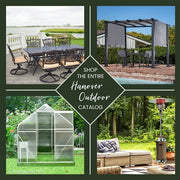 Hanover - Pyramid Patio Heater, 7' Tall, Propane Flame Glass, 42,000 BTU - Black-United Backyard