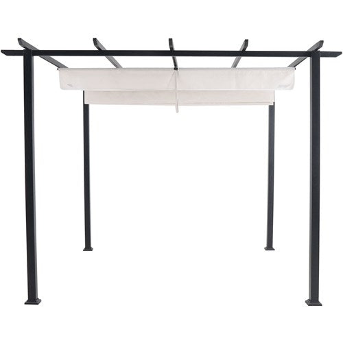 Hanover - Reed 7.6'x9.9'Aluminum and Steel Pergola - White/Gray-United Backyard