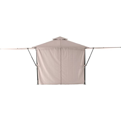 Hanover - Sahara 9.8'x9.8' Steel Soft Top Gazebo with Pop Out - Tan/Brown-United Backyard