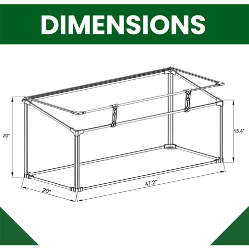 Hanover - Single Mini Cold Frame Greenhouse with 1 Vent, 47"x20"x20" - Natural/Silver-United Backyard