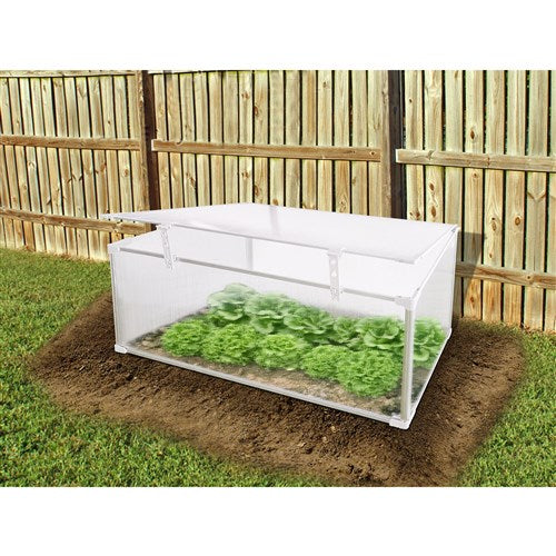 Hanover - Single Mini Cold Frame Greenhouse with 1 Vent, 47"x20"x20" - Natural/Silver-United Backyard