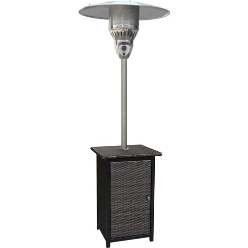 Hanover - Square wicker patio heater, 7" tall, propane, 41,000 BTU & Cover - Brown/Tan-United Backyard