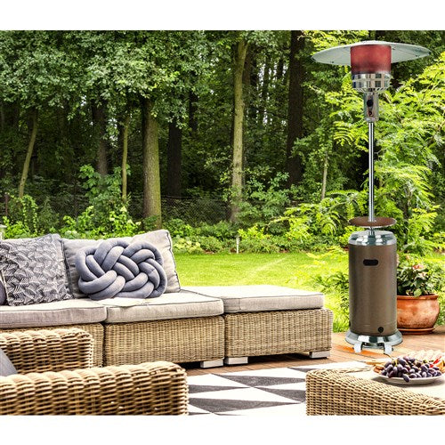 Hanover - Steel Umbrella Patio Heater, 7' tall, Propane, 41,000 BTU - Bronze/Stainless Steel-United Backyard