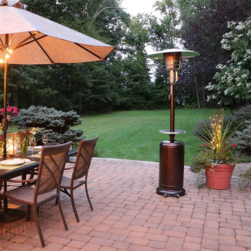 Hanover - Steel Umbrella Patio Heater, 7' tall, Propane, 48,000 BTU - Hammered Bronze-United Backyard