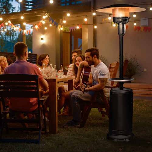 Hanover - Steel Umbrella Patio Heater, 7" tall, propane, 48,000 BTU - Black-United Backyard