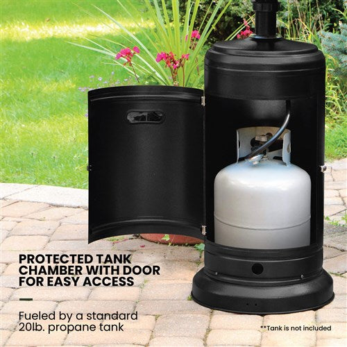 Hanover - Steel Umbrella Patio Heater, 7" tall, propane, 48,000 BTU - Black-United Backyard