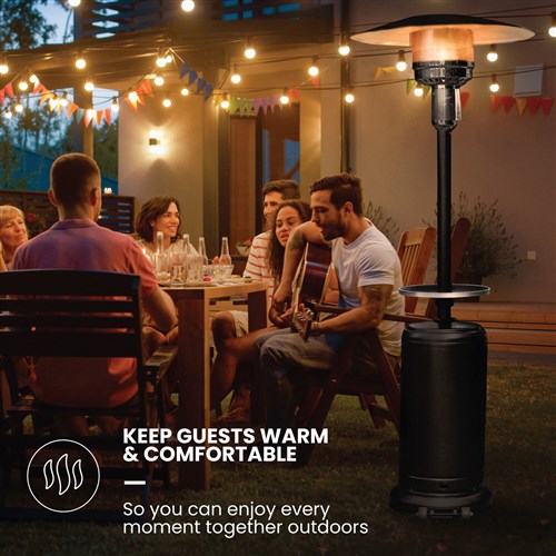 Hanover - Steel Umbrella Patio Heater, 7" tall, propane, 48,000 BTU - Black-United Backyard