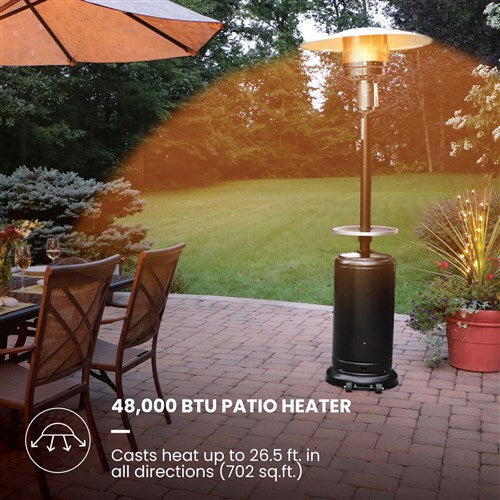 Hanover - Steel Umbrella Patio Heater, 7" tall, propane, 48,000 BTU - Black-United Backyard