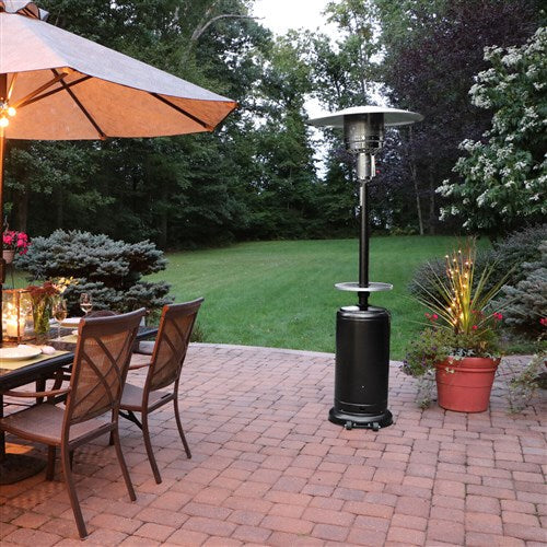 Hanover - Steel Umbrella patio heater, 7' tall, propane, 48,000 BTU - Black-United Backyard