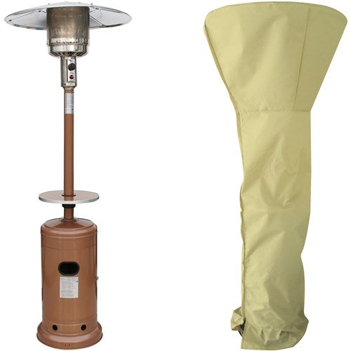 Hanover - Steel Umbrella patio heater, 7" tall, propane, 48,000 BTU with Cover - Autumn Bronze/Tan-United Backyard