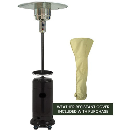 Hanover - Steel Umbrella patio heater, 7" tall, propane, 48,000 BTU with Cover - Black/Tan-United Backyard