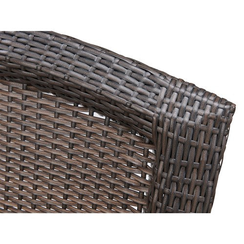 Hanover - Strathmere 4pc: Loveseat, 2 Swivel Gliders, Woven Coffee Table - Brown/Green-United Backyard