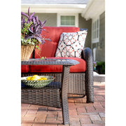 Hanover - Strathmere 4pc: Sofa, 2 Swivel Gliders, Woven Coffee Table - Brown/Red-United Backyard