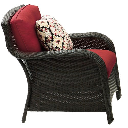 Hanover - Strathmere 6-pc Deep Seating Set w/Cushions, Coffee Table - Brown/Deep Red-United Backyard