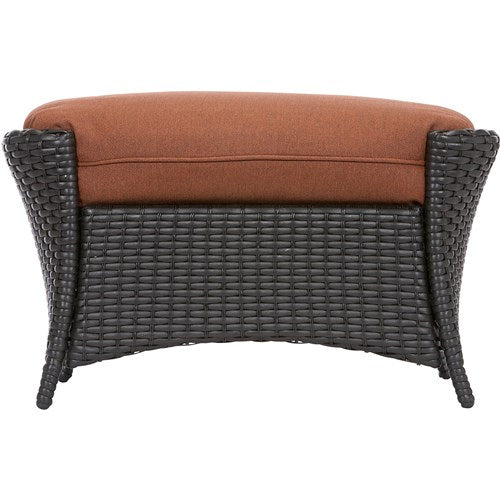 Hanover - Strathmere Allure 2pc Seating Set: Oversized Chair and Ottoman - Rust/Espresso-United Backyard