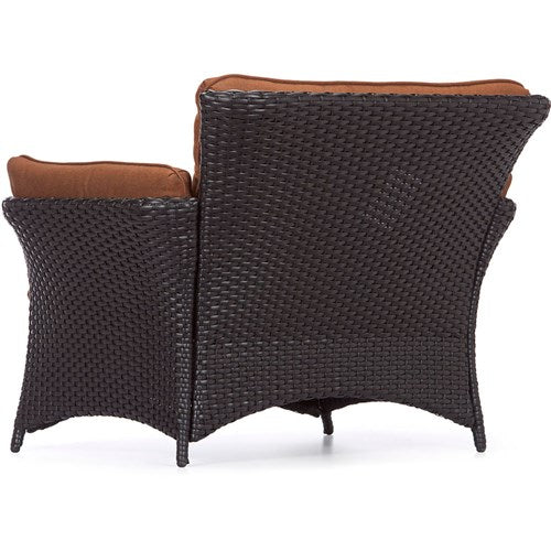 Hanover - Strathmere Allure 2pc Seating Set: Oversized Chair and Ottoman - Rust/Espresso-United Backyard