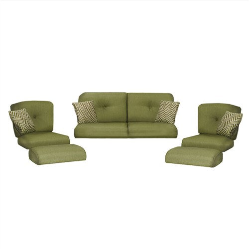 Hanover - Strathmere Loveseat Cushions and Toss Pillows - Green-United Backyard