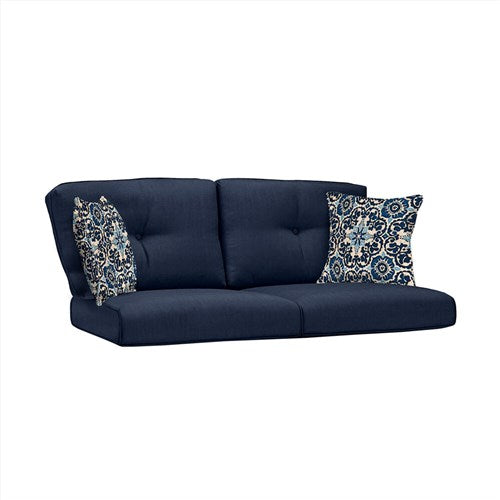 Hanover - Strathmere Loveseat Cushions and Toss Pillows - Navy-United Backyard