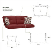 Hanover - Strathmere Loveseat Cushions and Toss Pillows - Red-United Backyard