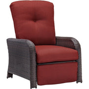 Hanover - Strathmere Woven Reclining Lounge Chair - Brown/Deep Red-United Backyard