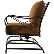 Hanover - Summer Nights 5PC Dining Set: 4 Steel Rockers with 48" Cast Table - Tan-United Backyard