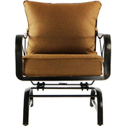 Hanover - Summer Nights 5PC Dining Set: 4 Steel Rockers with 48" Glass Table - Tan-United Backyard