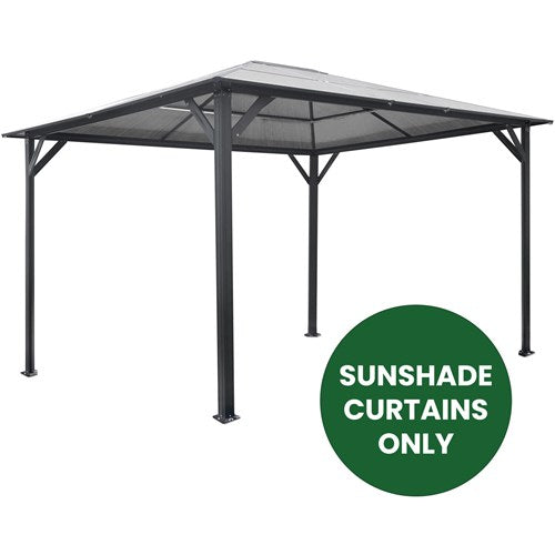 Hanover - Sunshade Curtain for 13'x10' Aluminum Gazebo with PC Board Hard Top - Dark Gray-United Backyard