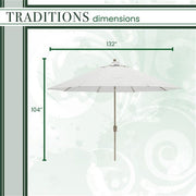 Hanover - Traditions 11' Market Umbrella - Sand/Beige-United Backyard