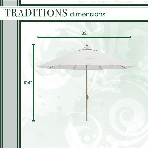 Hanover - Traditions 11' Market Umbrella - Sand/Beige-United Backyard