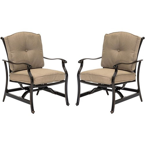 Hanover - Traditions 2pc Set: 2 Cushioned Deep Seating Rockers - Tan/Bronze-United Backyard