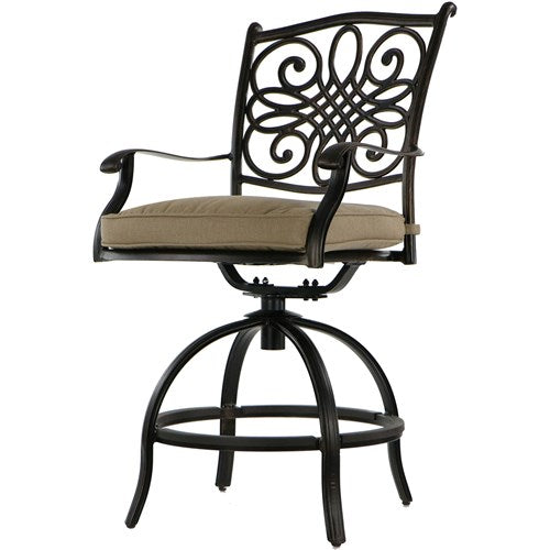 Hanover - Traditions 3pc: 2 Counter Height Swivel Chairs, 30" Round Cast Table-United Backyard