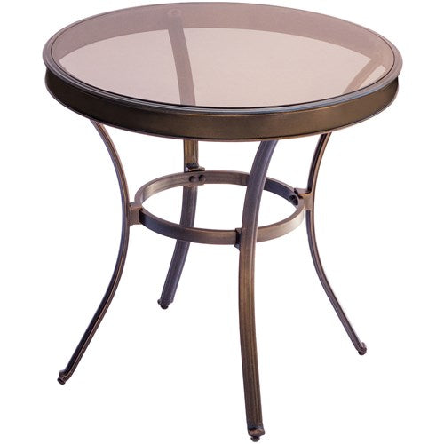 Hanover - Traditions 3pc: 2 Swivel Rockers, 30" Round Glass Top Table - Blue/Glass-United Backyard