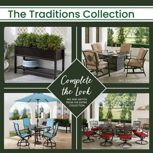 Hanover - Traditions 42"x42" Square Aluminum Glass Top Table - Bronze Cast-United Backyard