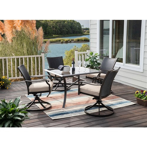 Hanover - Traditions 42"x42" Square Aluminum Glass Top Table - Bronze Cast-United Backyard