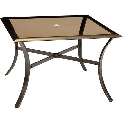 Hanover - Traditions 42"x42" Square Aluminum Glass Top Table - Bronze Cast-United Backyard