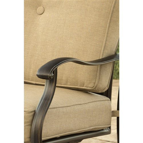 Hanover - Traditions 5pc: 4 Deep Seating Rockers and 26" Square Fire Pit - Tan/Bronze-United Backyard