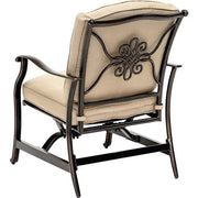 Hanover - Traditions 5pc: 4 Deep Seating Rockers and Woven Fire Pit with Tile Top - Tan/Bronze-United Backyard